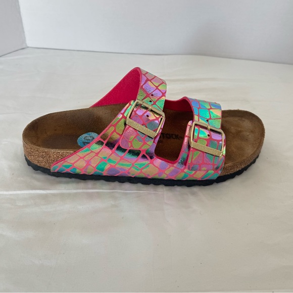 Birkenstock Arizona Gator Gleam Raspberry Metallic Sandals Size 41/10-10.5 - Picture 6 of 10